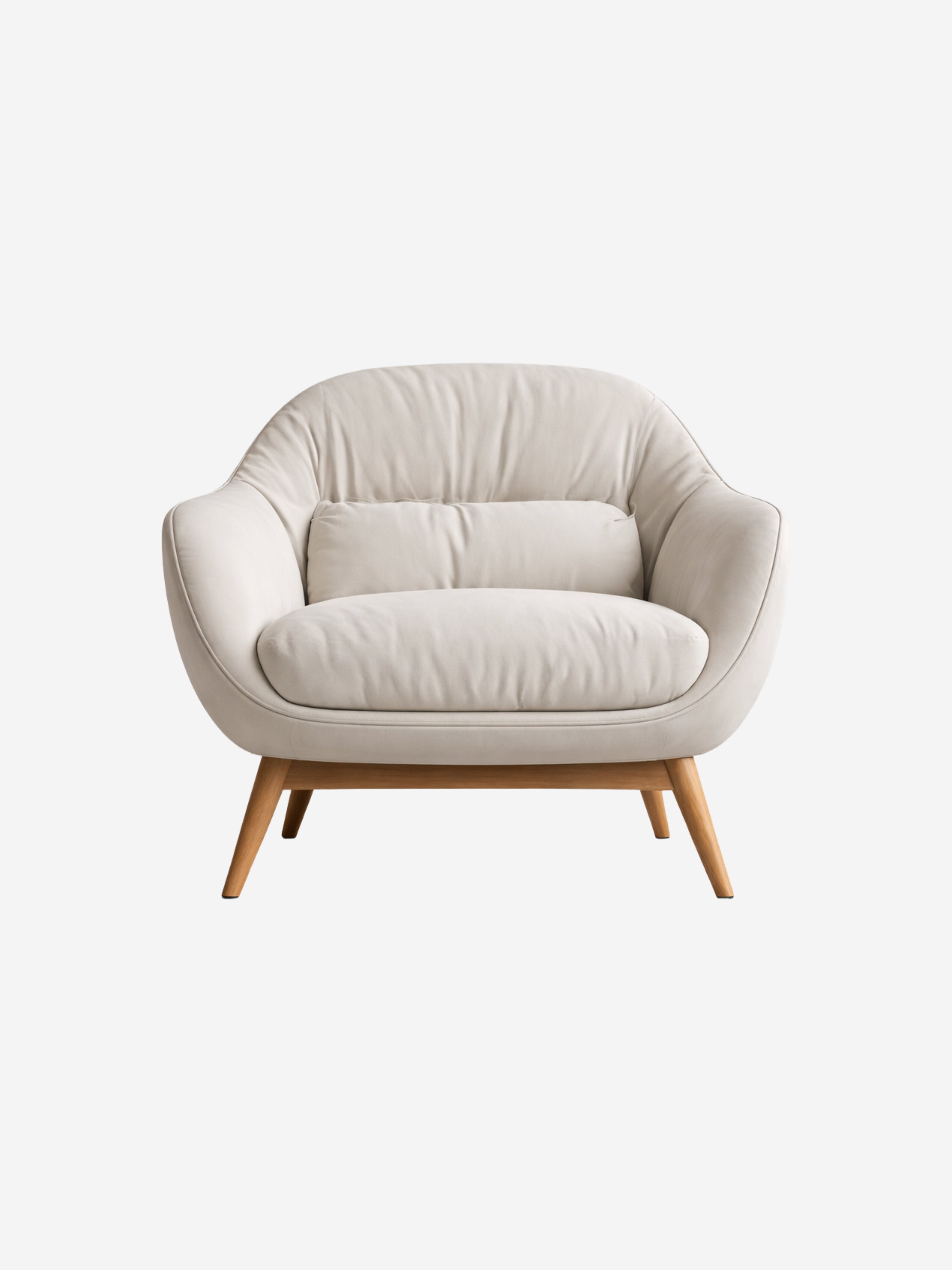 Curved ivory lounge chair