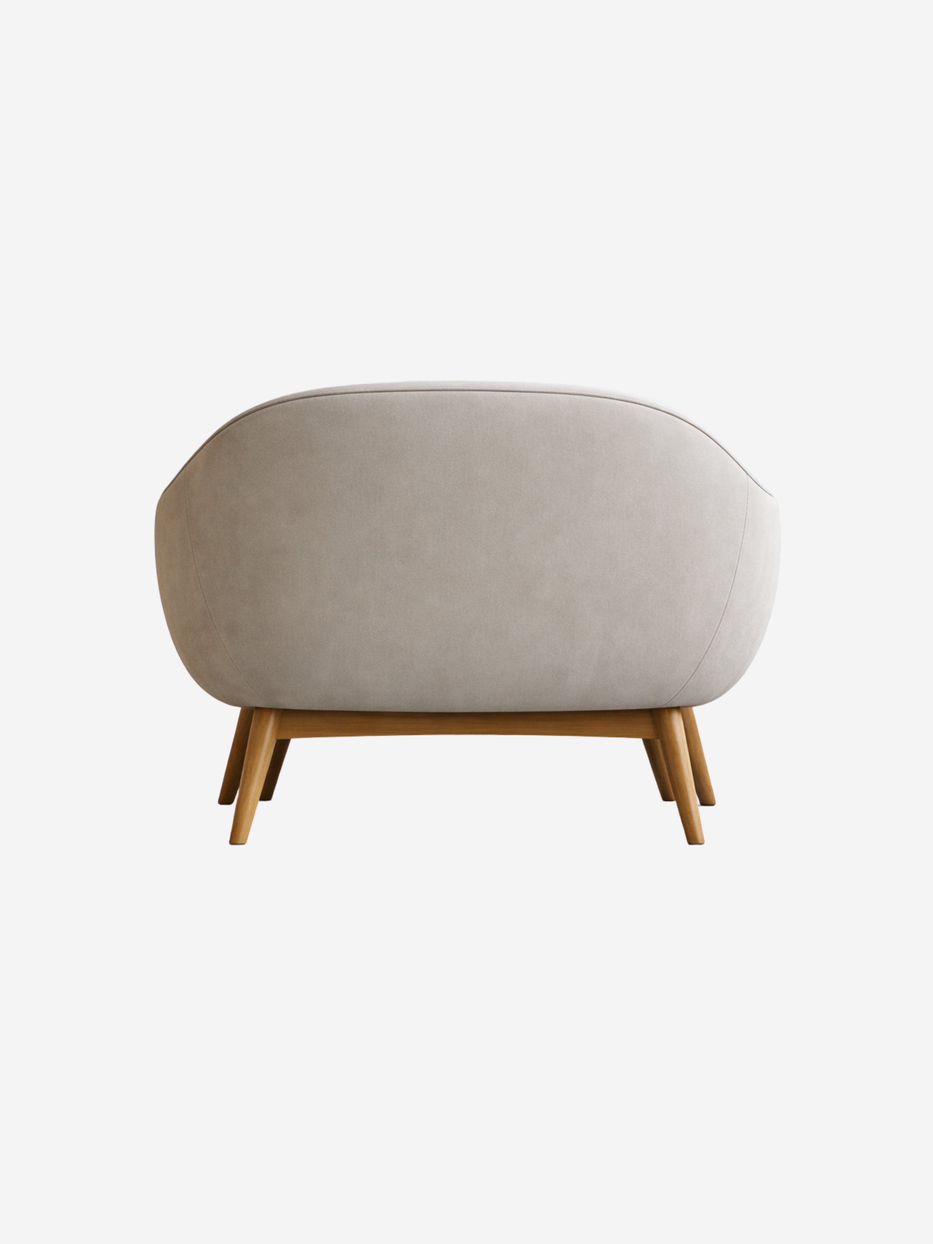 Curved ivory lounge chair