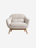 Curved ivory lounge chair