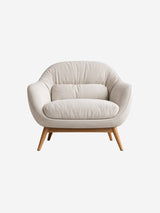 Curved ivory lounge chair
