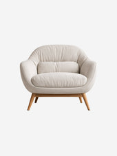Curved ivory lounge chair