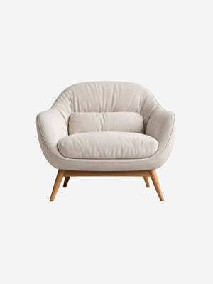 Curved ivory lounge chair