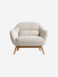 Curved ivory lounge chair