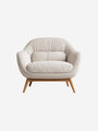Curved ivory lounge chair
